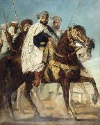 Theodore Chasseriau Caliph of Constantinople and Chief of the Haractas, Followed by his Escort oil painting